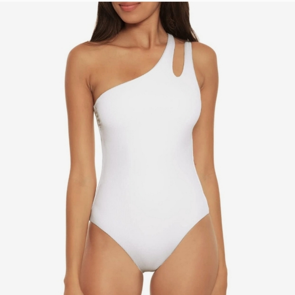 Becca NWOT One-Shoulder White Swimsuit